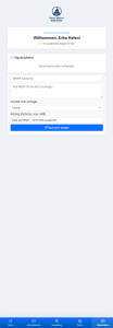 Screenshot des Vistello Lodge Digitalen Concierge im Bereich Nachrichten mit Hinweis auf keine vorhandenen Nachrichten sowie einem Formular für Betreff, Nachrichtentext, Priorität und Dateianhang.