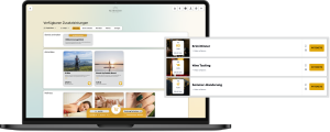 Screenshot der Buchungsstrecke DIRS21 One mit buchbaren Zusatzleistungen wie E-Bike, Stand-Up Paddle Board und Wellness sowie einer Eventliste mit Ticketverkauf für Krimi Dinner, Wine Tasting und Sommer-Wanderung.
